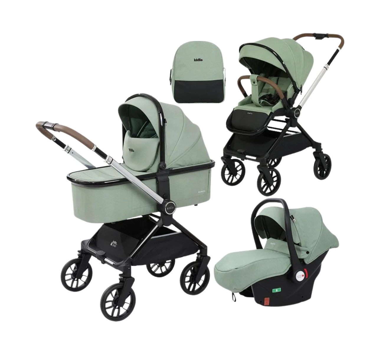 Poussette 3 en 1 Luxe - compacte, maniable, pliable et confortable