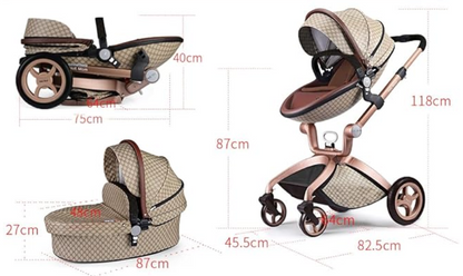 Poussette 3 en 1 Luxe – Élégance et confort premium au quotidien
