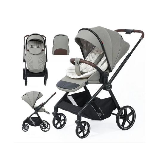 Poussette 2 en 1 pliable avec siège inclinable et sac de rangement