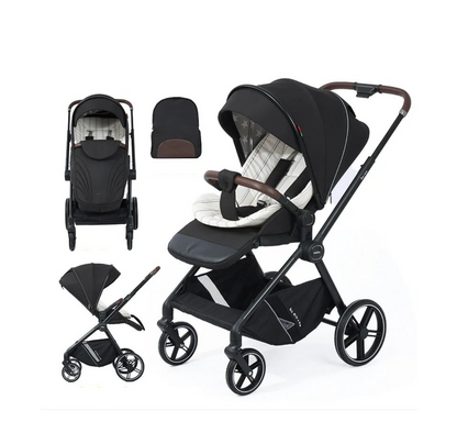 Poussette 2 en 1 pliable avec siège inclinable et sac de rangement