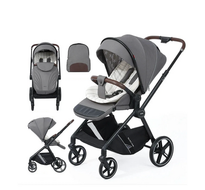 Poussette 2 en 1 pliable avec siège inclinable et sac de rangement