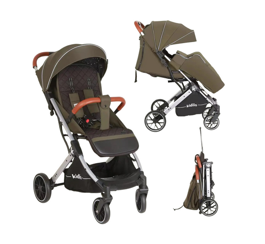 Poussette design, légère et pliable avec couvre-pieds