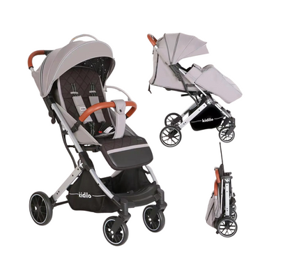 Poussette design, légère et pliable avec couvre-pieds