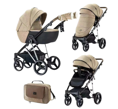 Poussette 3 en 1 tout équipé - pliable, légère avec design pratique et moderne
