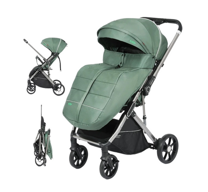 Poussette design haut paysage avec couvre-pieds, pliable et légère