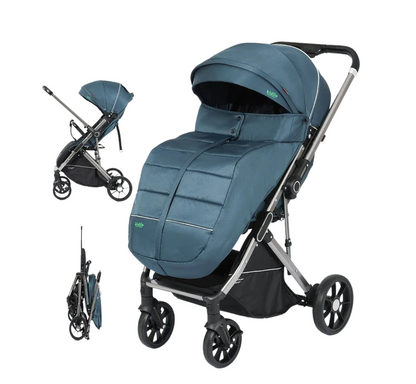 Poussette design haut paysage avec couvre-pieds, pliable et légère