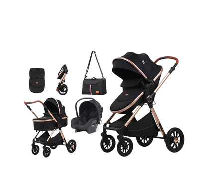 Poussette 3 en 1 haut de gamme, pliable, maniable, et grand confort