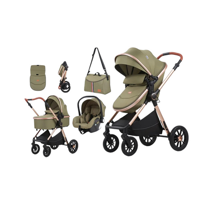 Poussette 3 en 1 haut de gamme, pliable, maniable, et grand confort
