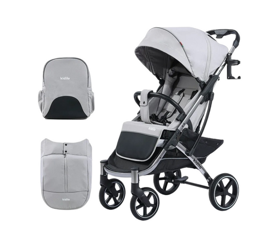 Poussette 3 en 1 légère, pliable, avec couvre-pieds et sac de rangement
