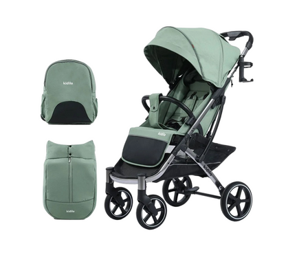 Poussette 3 en 1 légère, pliable, avec couvre-pieds et sac de rangement