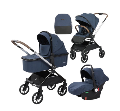 Poussette 3 en 1 Luxe - compacte, maniable, pliable et confortable