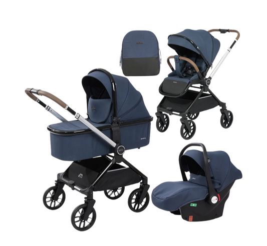 Poussette 3 en 1 Luxe - compacte, maniable, pliable et confortable