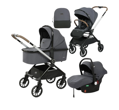 Poussette 3 en 1 Luxe - compacte, maniable, pliable et confortable