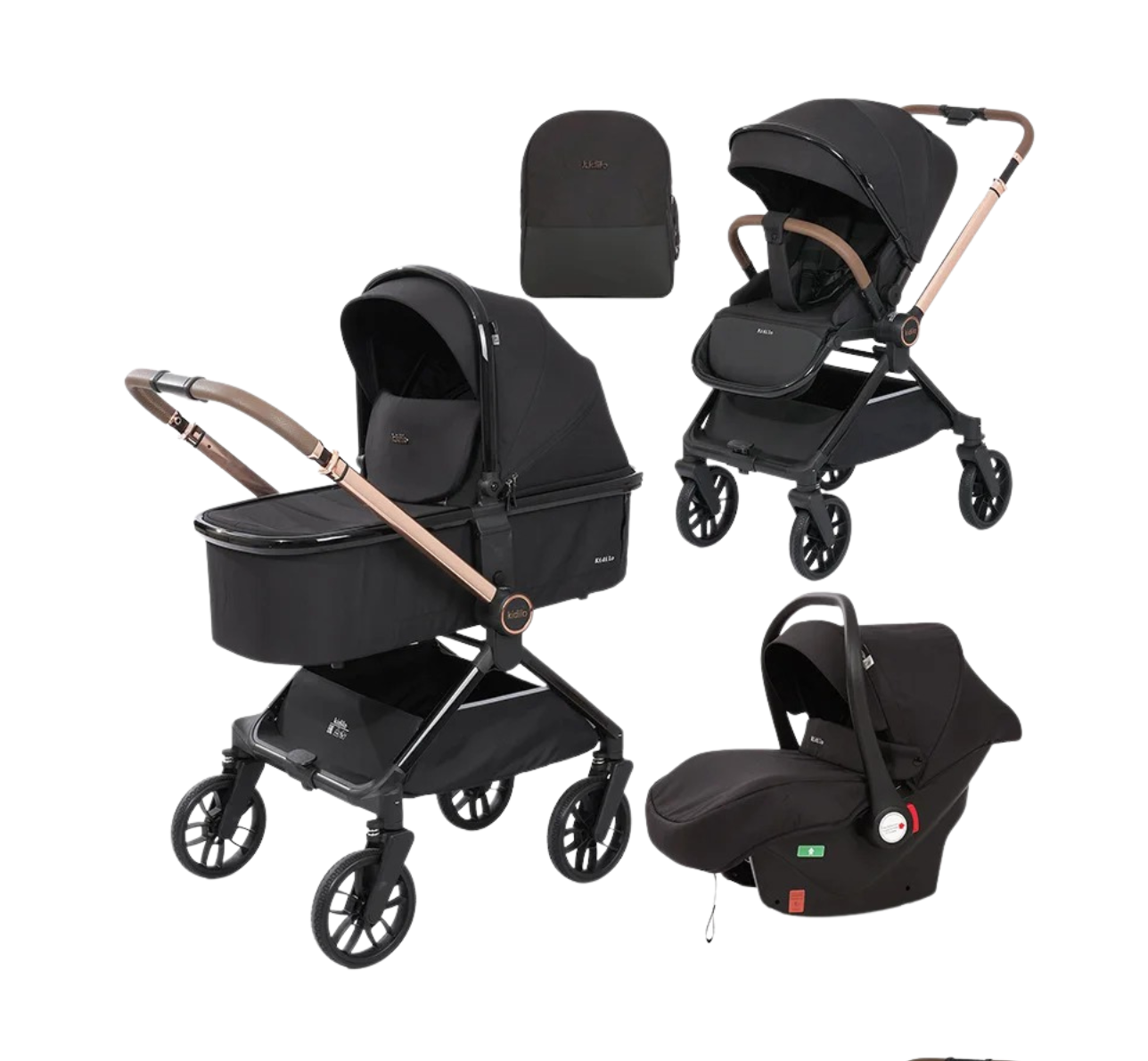 Poussette 3 en 1 Luxe - compacte, maniable, pliable et confortable