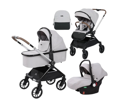 Poussette 3 en 1 Luxe - compacte, maniable, pliable et confortable