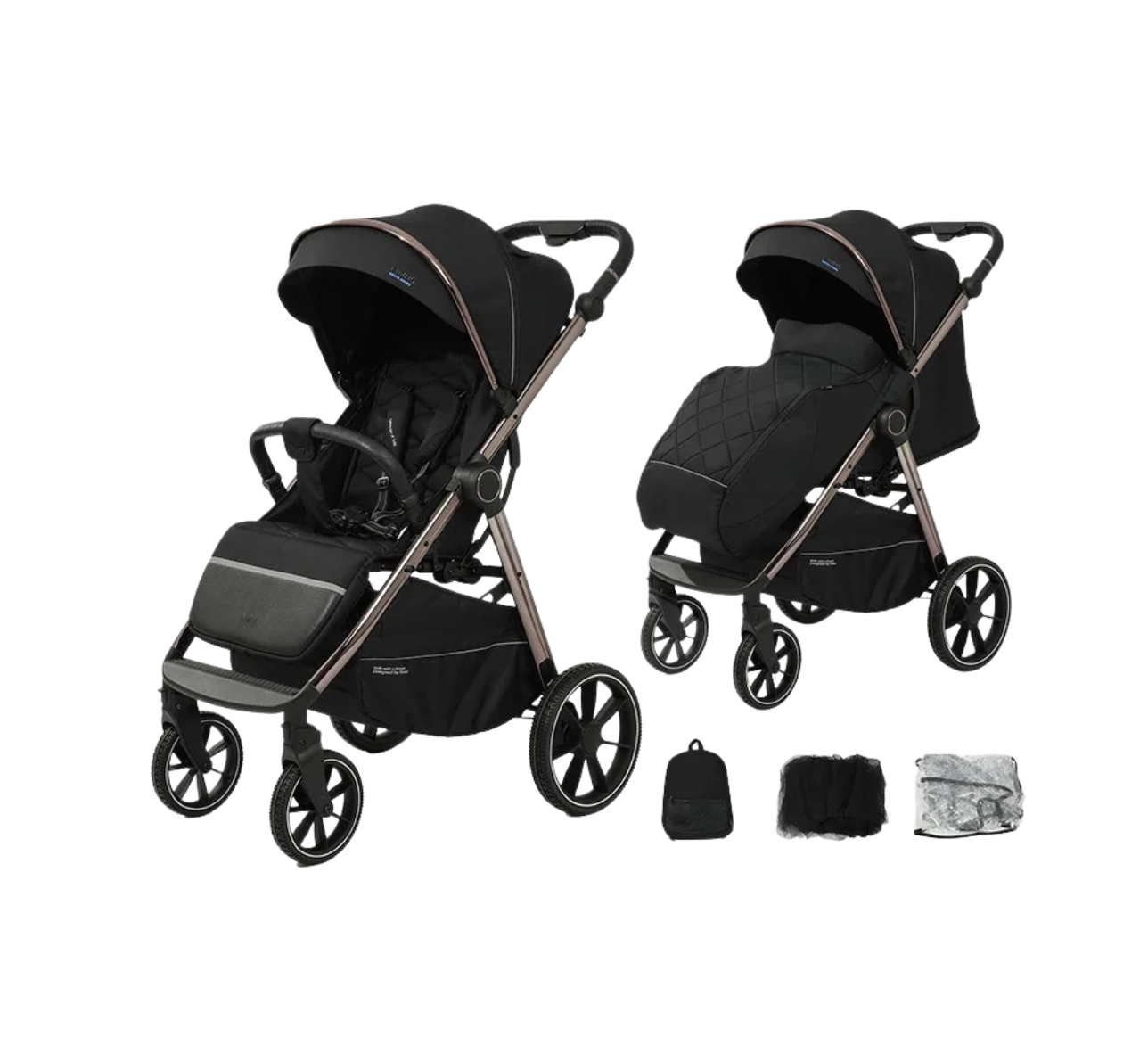Poussette ultra légère et pliable avec cache-pieds