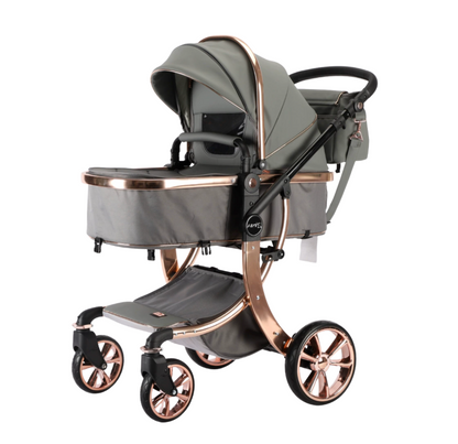 Poussette 3 en 1 moderne tout confort, sécurité et design