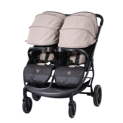 Poussette double premium au design moderne et pliage facile