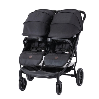 Poussette double premium au design moderne et pliage facile