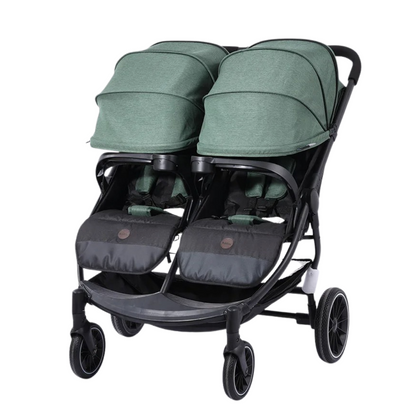 Poussette double premium au design moderne et pliage facile
