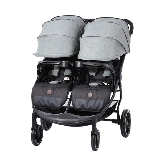 Poussette double premium au design moderne et pliage facile