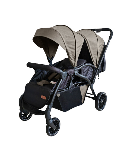 Poussette double vue haute, légère, pliable et compacte