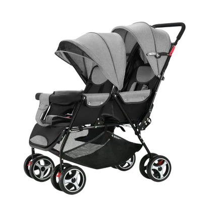 Poussette double pliable, légère et maniable