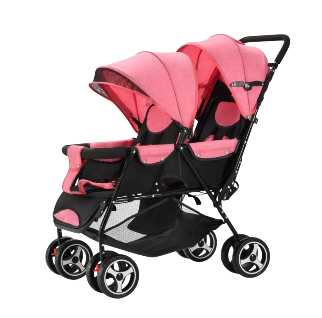Poussette double pliable, légère et maniable