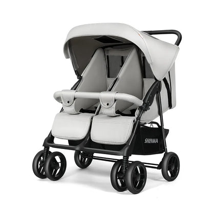 Poussette double luxe - grand confort, pliable, maniable