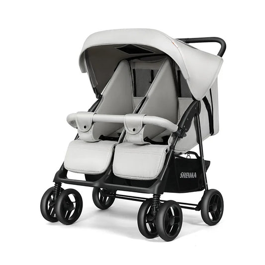 Poussette double luxe - grand confort, pliable, maniable