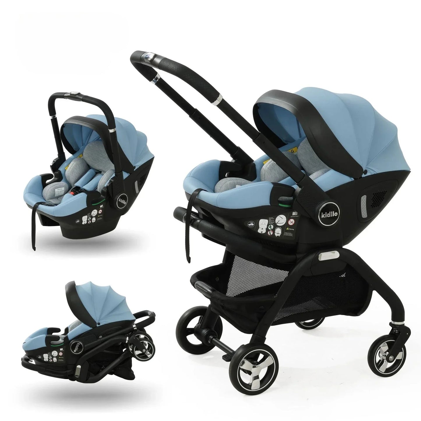Poussette 3 en 1 Compacte - pliable, légere avec design moderne