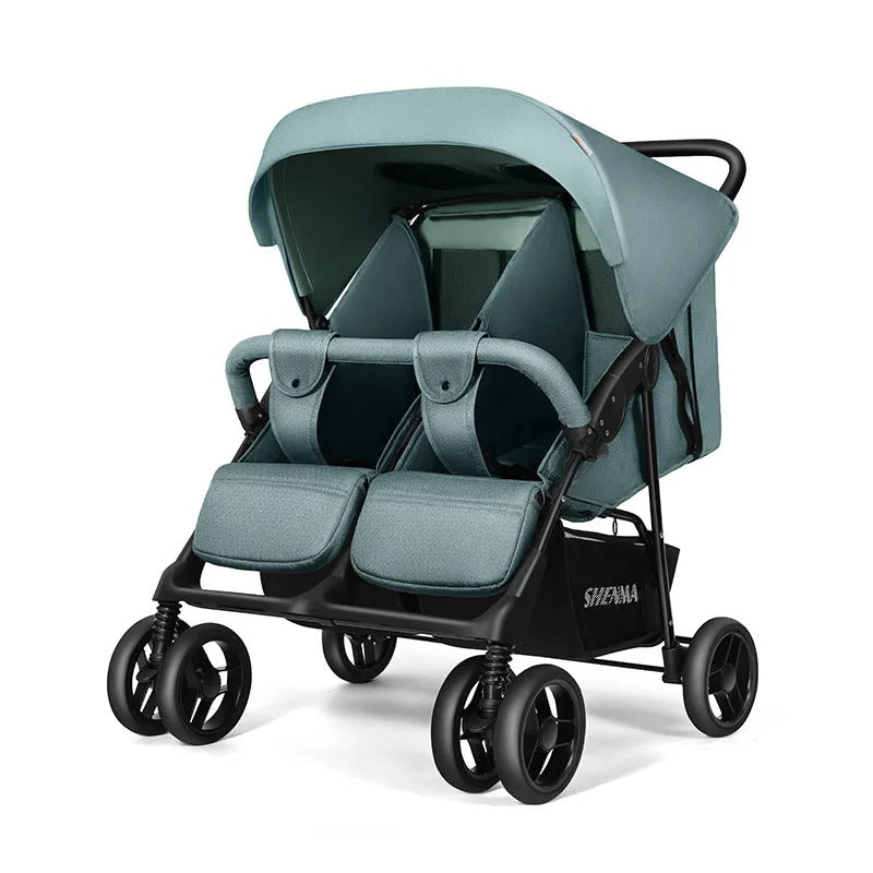 Poussette double luxe - grand confort, pliable, maniable