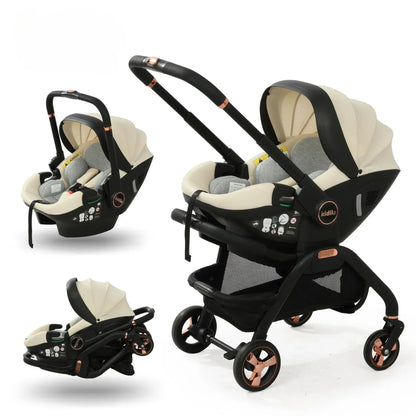 Poussette 3 en 1 Compacte - pliable, légere avec design moderne
