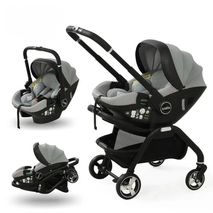 Poussette 3 en 1 Compacte - pliable, légere avec design moderne
