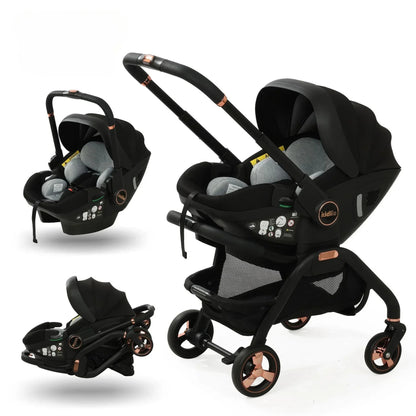 Poussette 3 en 1 Compacte - pliable, légere avec design moderne