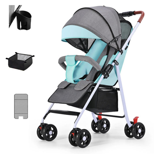 Poussette compacte et légère, avec accessoires utiles